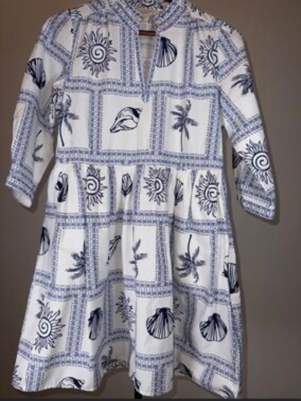 Calypso St. Barth White Dress with Blue Sea Print - Picture 2 of 2